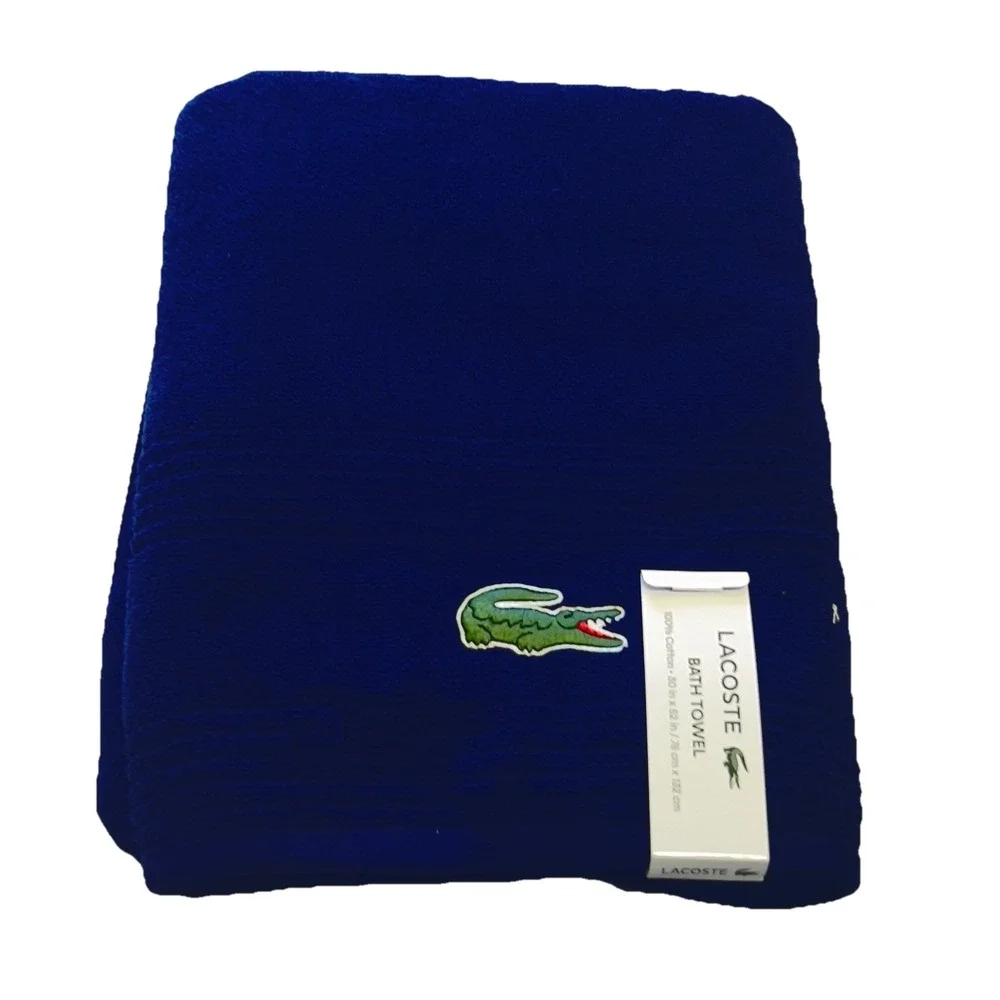 Lacoste ~ Navy Blue Bath Towel‎ 100% Cotton 30